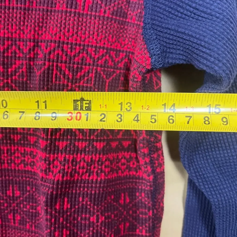 Hanna Anderson 150 Long Sleeve Red & Blue Winter Snow fllake Pattern Kids